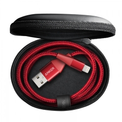 Anker安克 Powerline+2 拉车线2代 苹果官方MFI正品认证iphone6/7/8/Xplus苹果数据线手机数据充电线 红 1.8米
