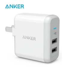Anker安克 新款24W 2口USB充电器/多口充电器/充电插头 适用于苹果安卓手机平板 白色