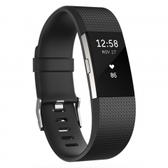 Fitbit Charge 2 智能时尚心率手环 心率实时监测 自动睡眠记录 来电显示 VO2Max测量 小号 黑色