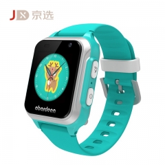 京选 阿巴町 4G儿童手表 高分屏 IP65防水 GPS定位 双向通话 360度防护 前置摄像头 拍照手表 薄荷青