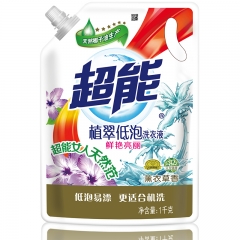 超能 植翠低泡洗衣液（鲜艳亮丽）1kg/袋装（新老包装随机发货）
