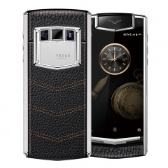 vetas V10时尚版 智能手机高端商务轻奢 安全三系统 全网通4G 双卡双待 小牛皮 黑色 6G+128G 全网通